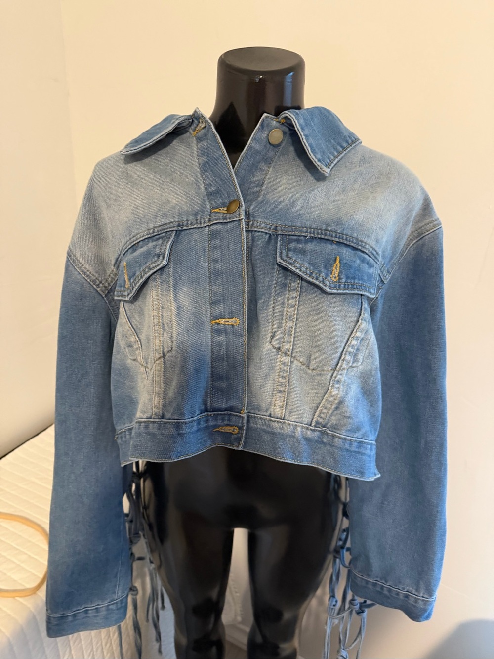 Cropped Light Blue Denim Jacket - Women